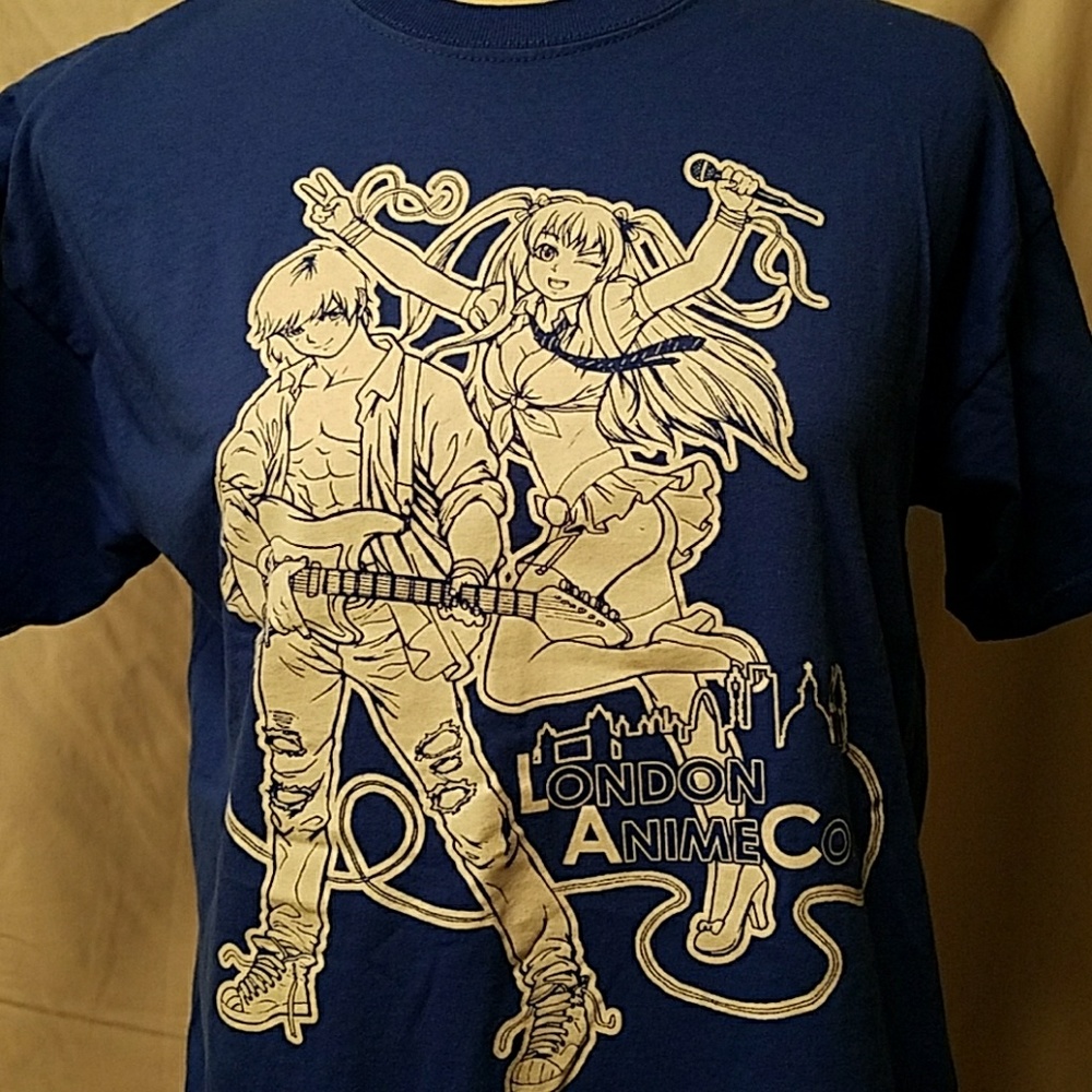 London Anime Con royal blue tee shirt